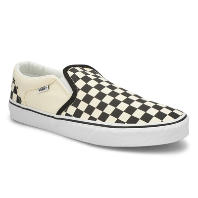 Mns Asher-Checker Slip On Sneaker - Black/Natural