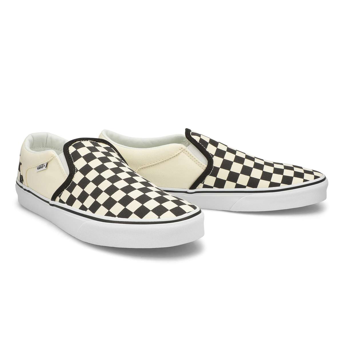 Men's Asher-Checker Slip On Sneaker - Black/Natural