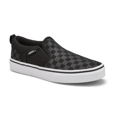 Bys Asher Checkered Slip On Sneaker - Black/Black