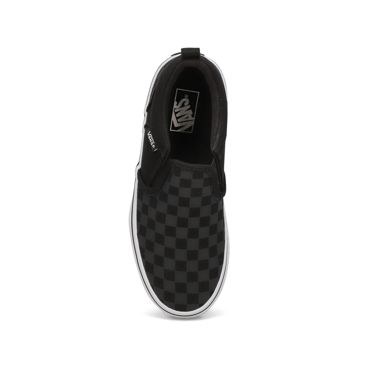 Boys' Asher Checkered Slip On Sneaker - Black/Black