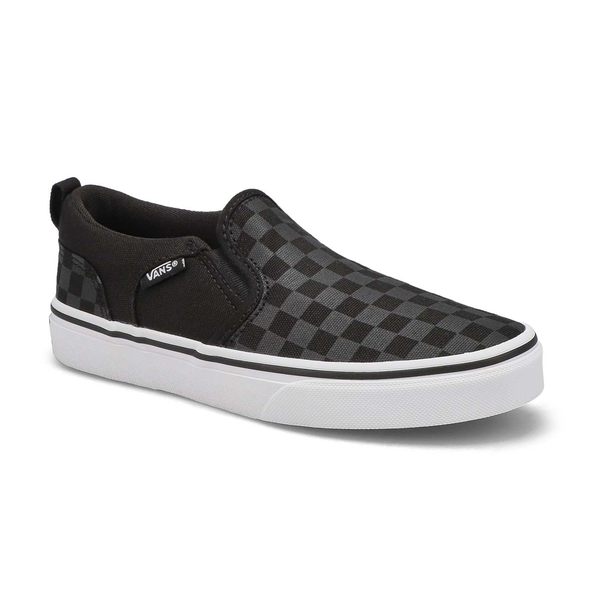 Vans' Boys' Asher Checkered Slip On Sneaker