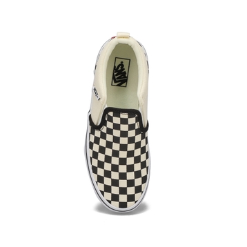 Boys' Asher Checkered Slip On Sneaker - Black/Natu