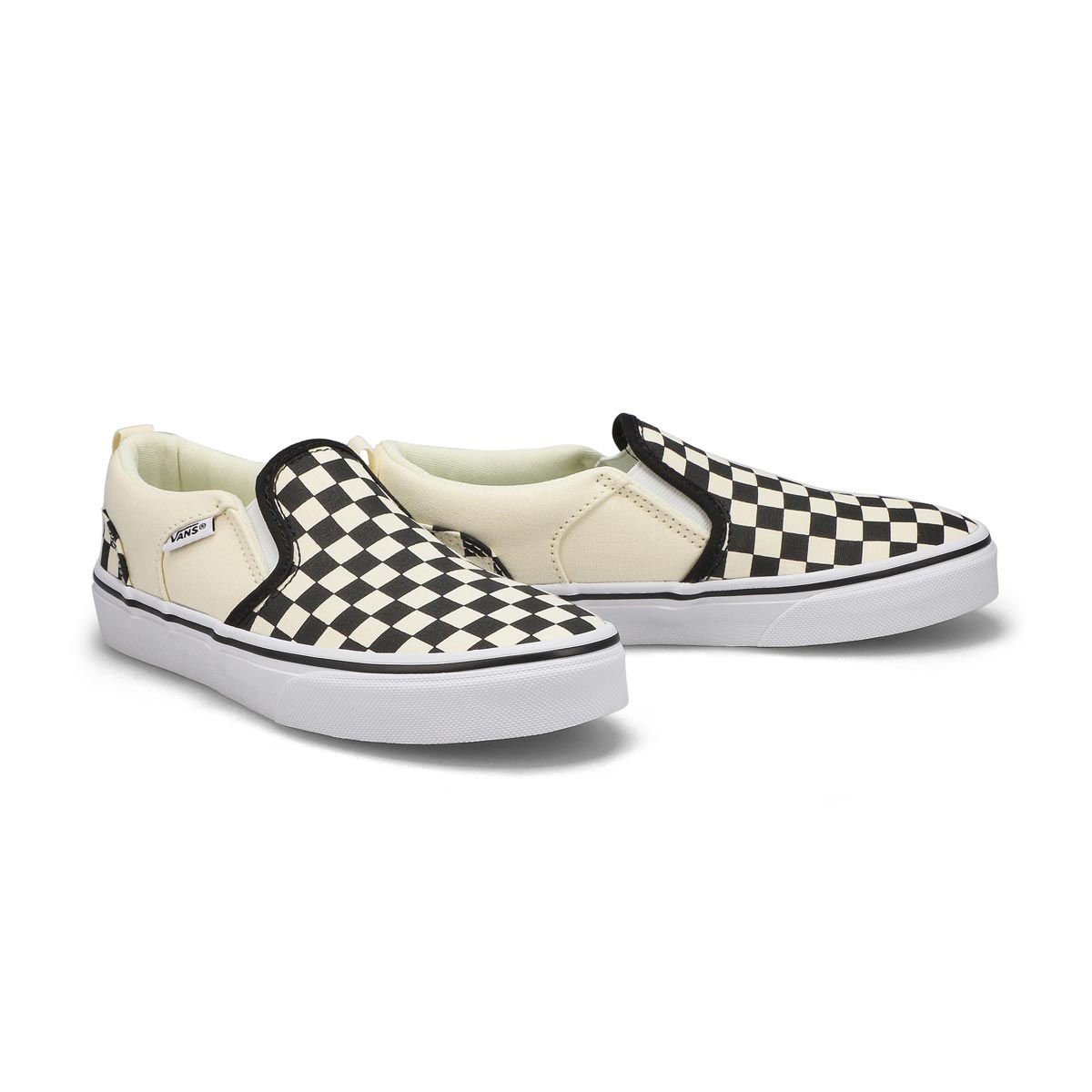 Boys' Asher Checkered Slip On Sneaker - Black/Natural