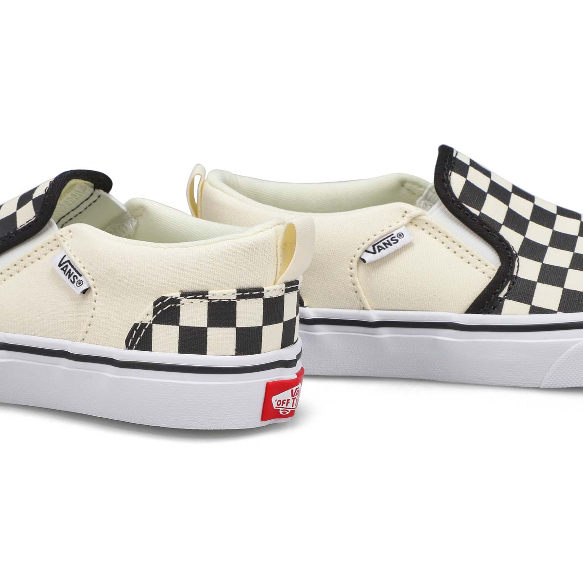 Boys' Asher Checkered Slip On Sneaker - Black/Natural