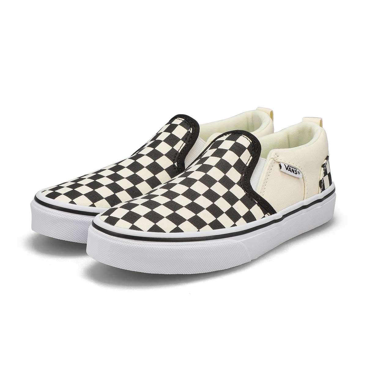 Boys' Asher Checkered Slip On Sneaker - Black/Natural