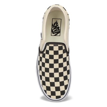 Women's Asher Checker Slip On Sneaker - Black/Whit