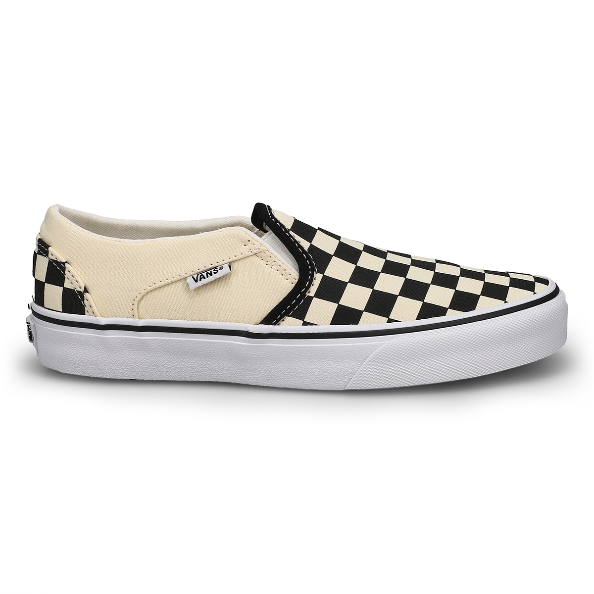 Women's Asher Checker Slip On Sneaker - Black/White