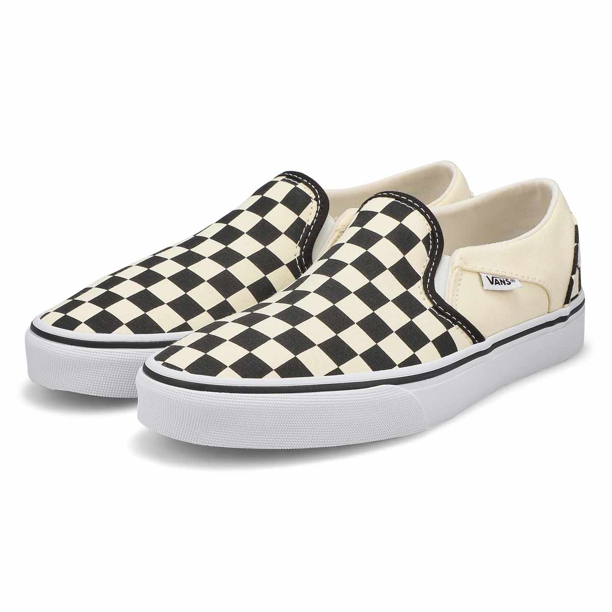 Women's Asher Checker Slip On Sneaker - Black/White