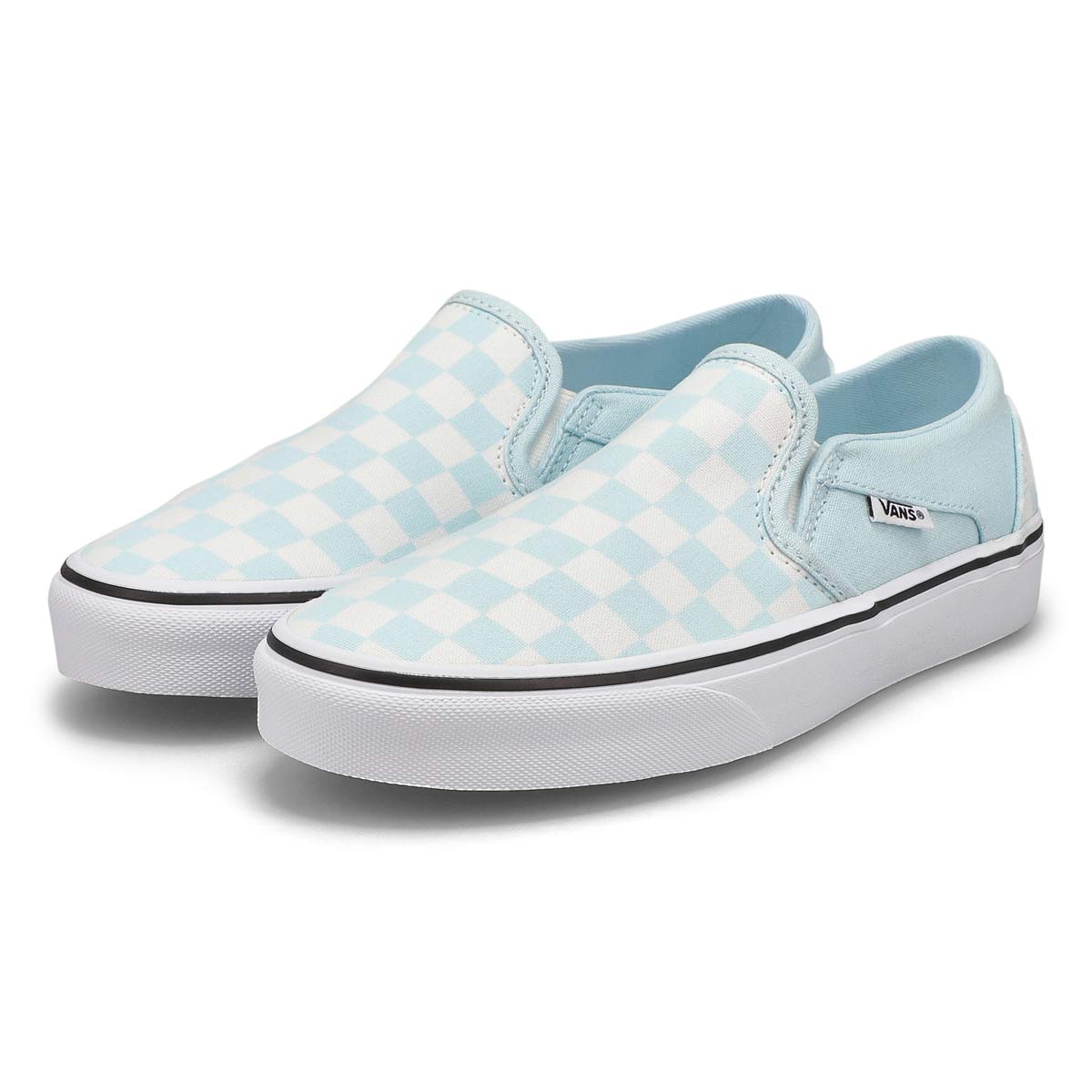 Vans Women's Asher Sneaker - Checkered Blue/ | SoftMoc.com