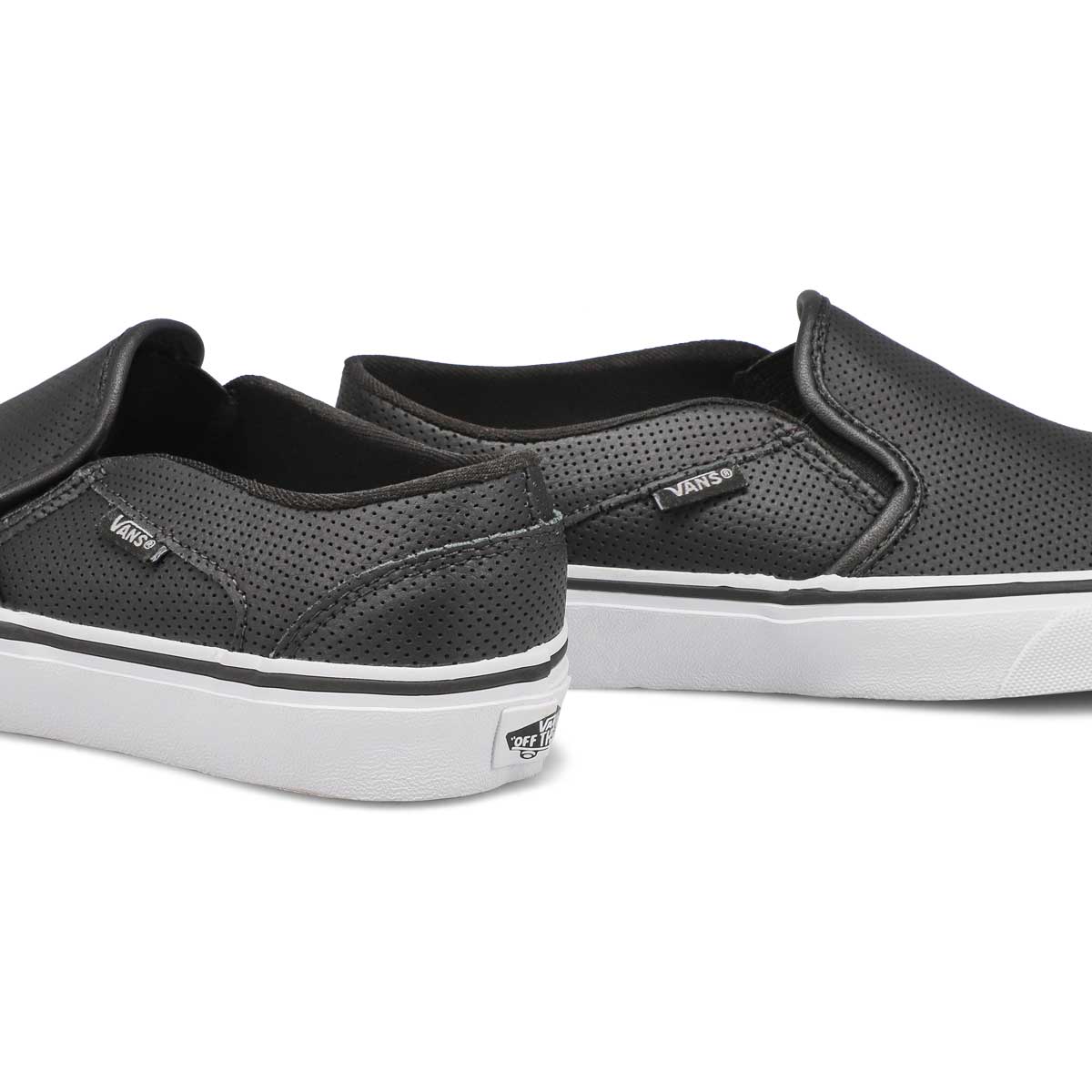 vans asher black leather