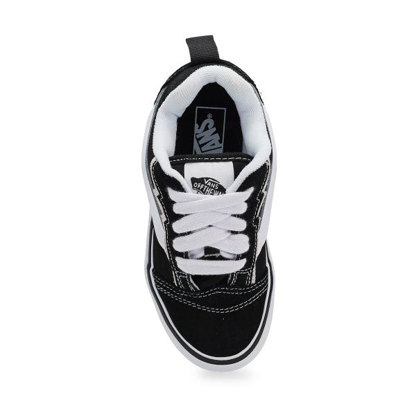 Espadrille à lacets Vans Knu Skool Bolt pour garçons en noir/blanc.