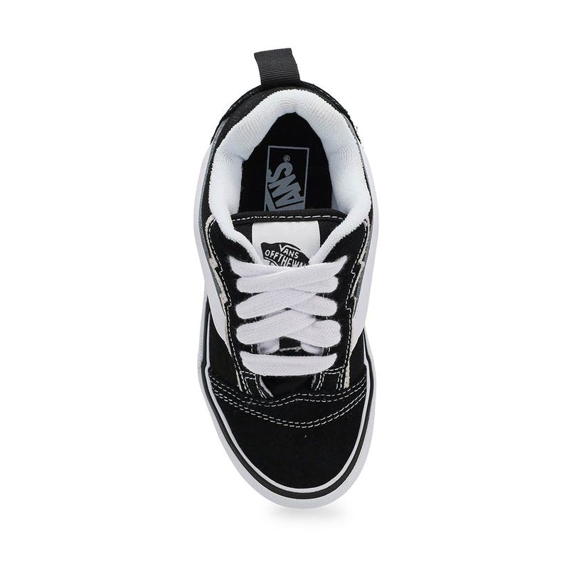 Espadrille à lacets Vans Knu Skool Bolt pour garçons en noir/blanc.