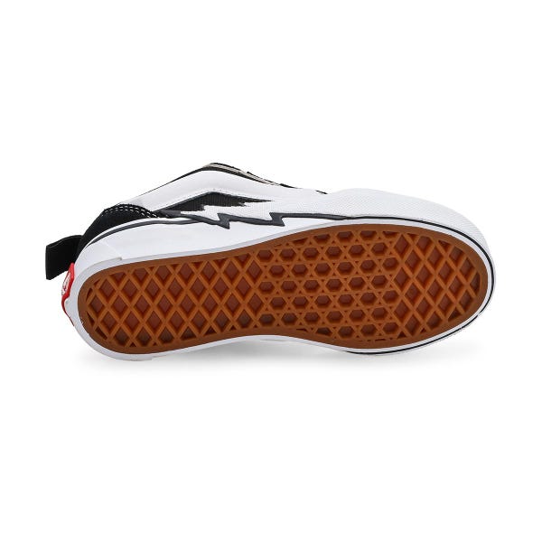 Espadrille à lacets Vans Knu Skool Bolt pour garçons en noir/blanc.