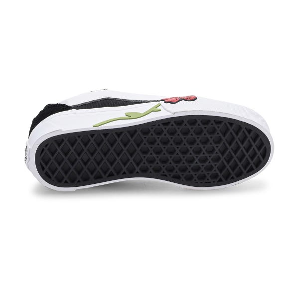 Espadrille à lacets Knu Skool Rose pour filles - Noir/blanc