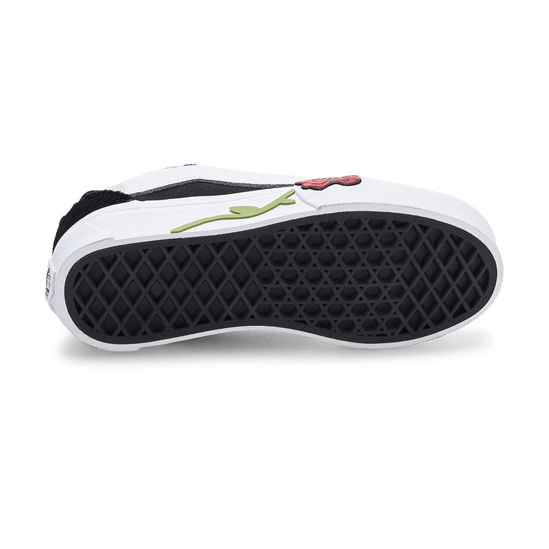 Espadrille à lacets Knu Skool Rose pour filles - Noir/blanc