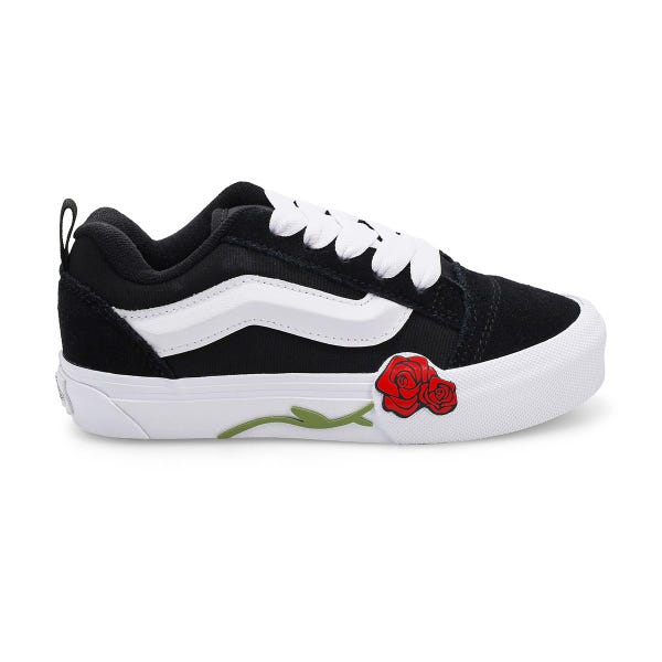 Espadrille à lacets Knu Skool Rose pour filles - Noir/blanc