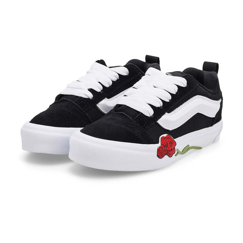 Espadrille à lacets Knu Skool Rose pour filles - Noir/blanc