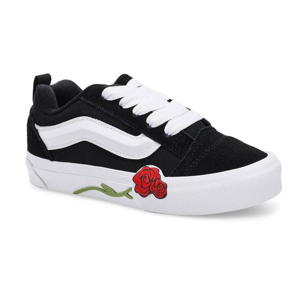 Espadrille à lacets Knu Skool Rose pour filles - Noir/blanc