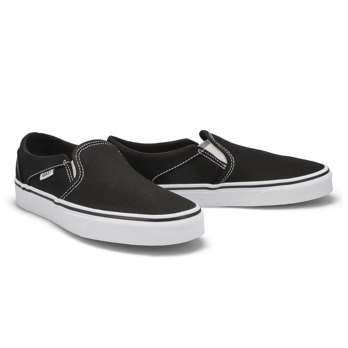 vans asher black leather