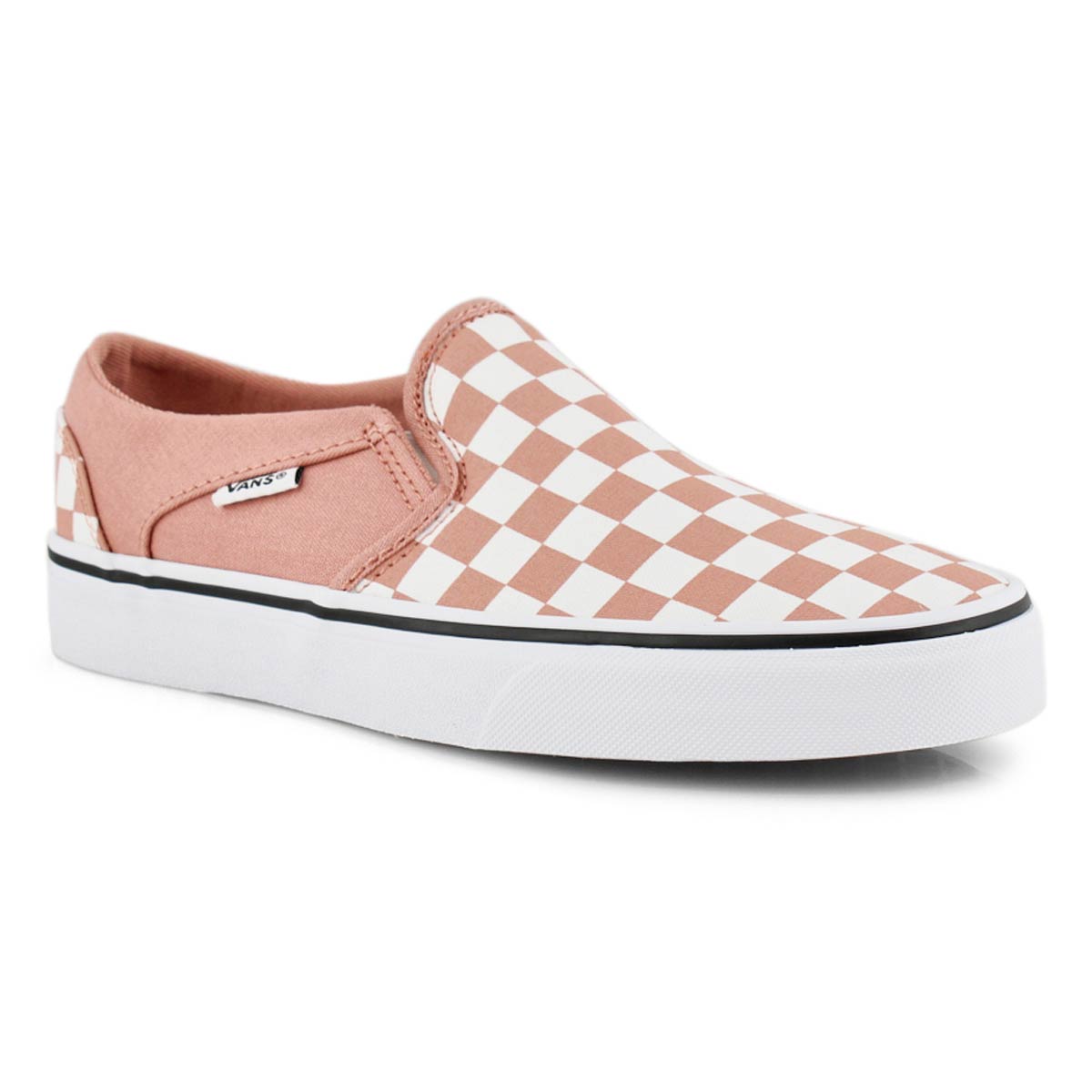 white slip on vans with roses