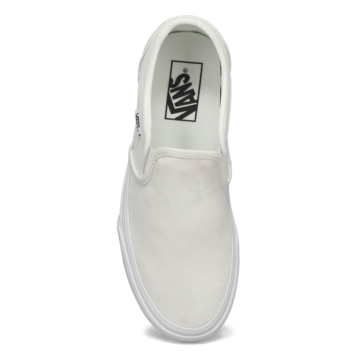 vans asher white slip on