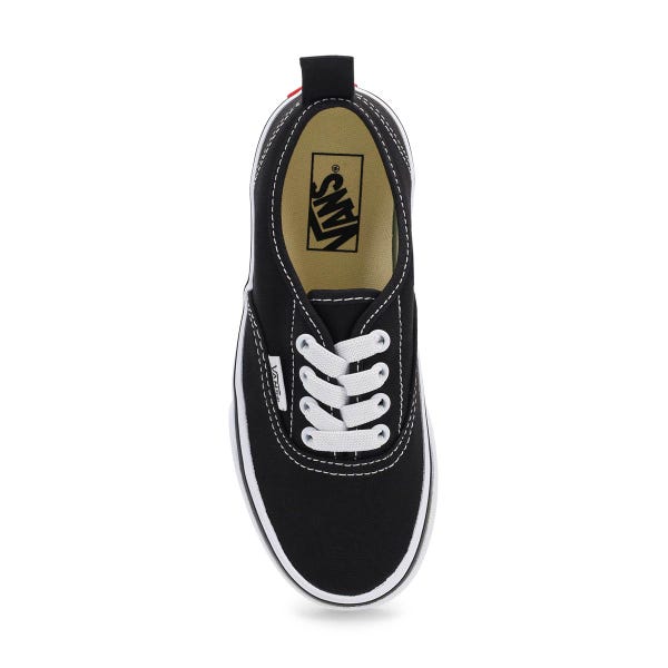 Espadrille Authentic à lacets élastiques pour enfants - Noir/Blanc véritable