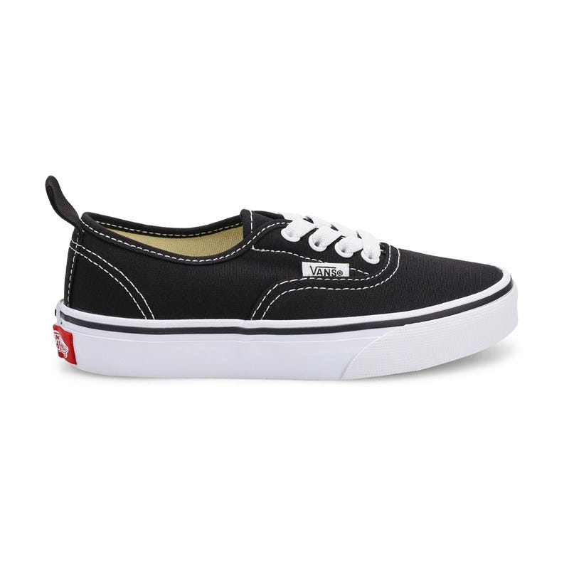 Espadrille Authentic à lacets élastiques pour enfants - Noir/Blanc véritable
