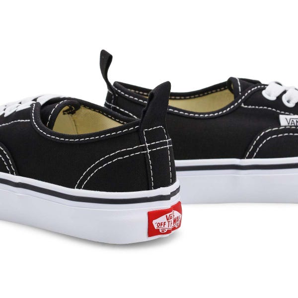 Espadrille Authentic à lacets élastiques pour enfants - Noir/Blanc véritable