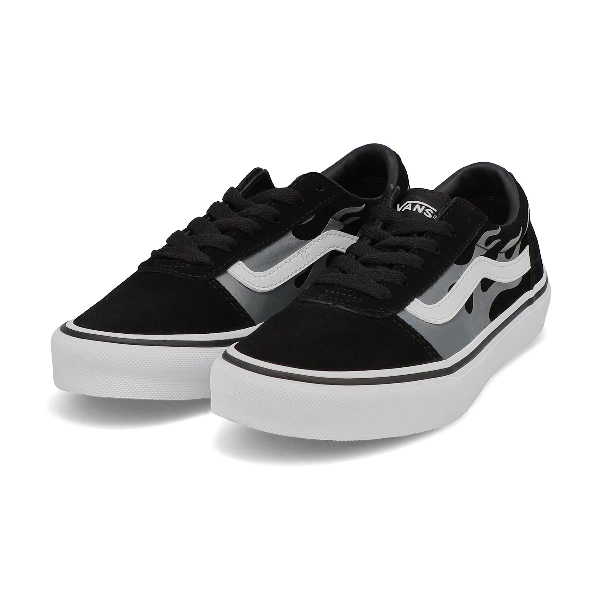 Boys' Ward Sneaker - Black/White Flame