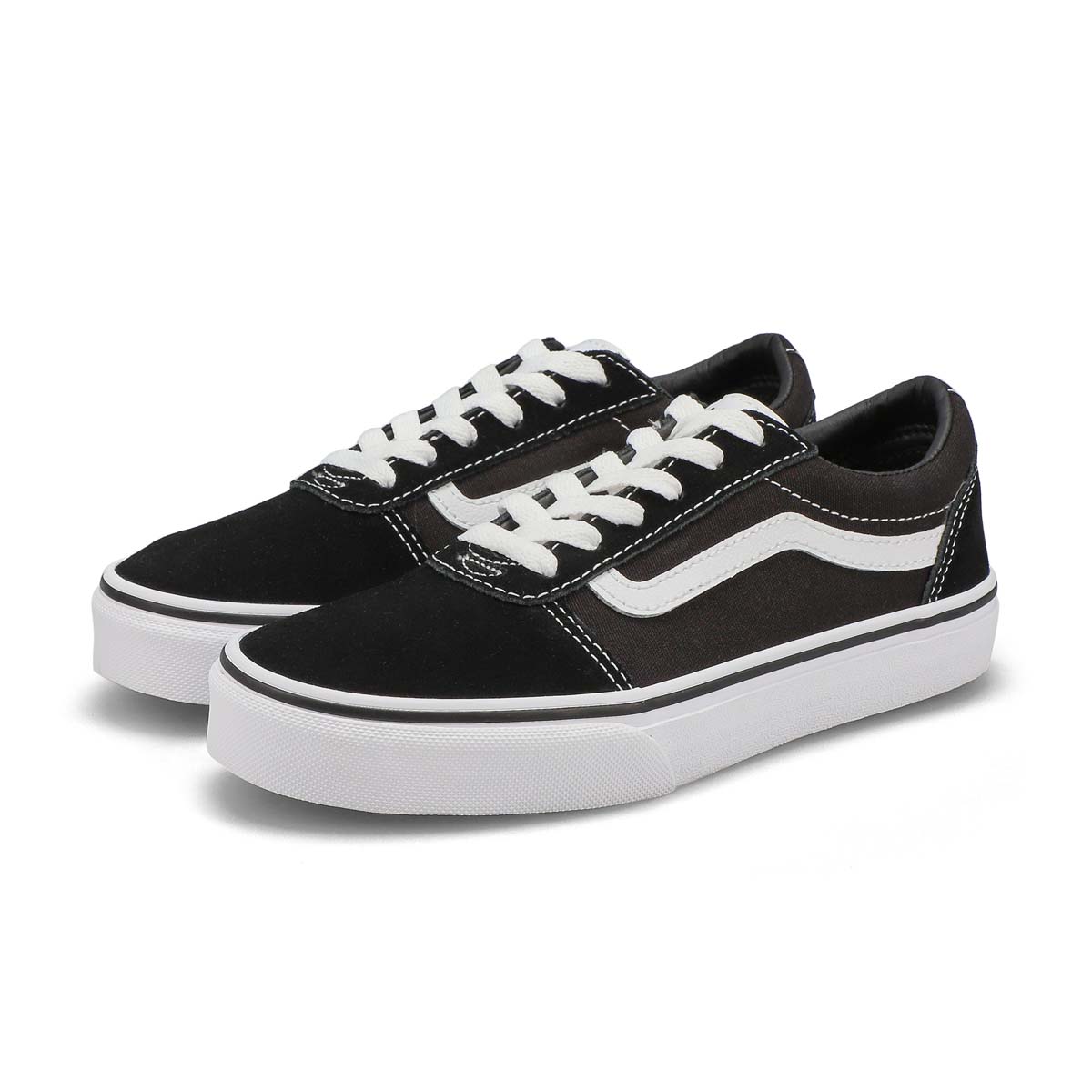 Vans Boys' Ward Sneaker - Black/White | SoftMoc.com