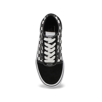 Boys' Ward Check Lace Up Sneaker - Black/White