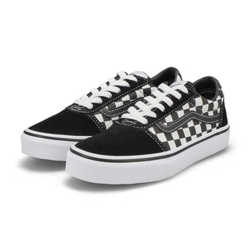 Boys' Ward Check Lace Up Sneaker - Black/White