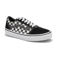 Boys' Ward Check Lace Up Sneaker - Black/White