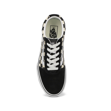 Women's Ward Checker Lace Up Sneaker- Black/White