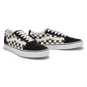 Women's Ward Checker Lace Up Sneaker- Black/White