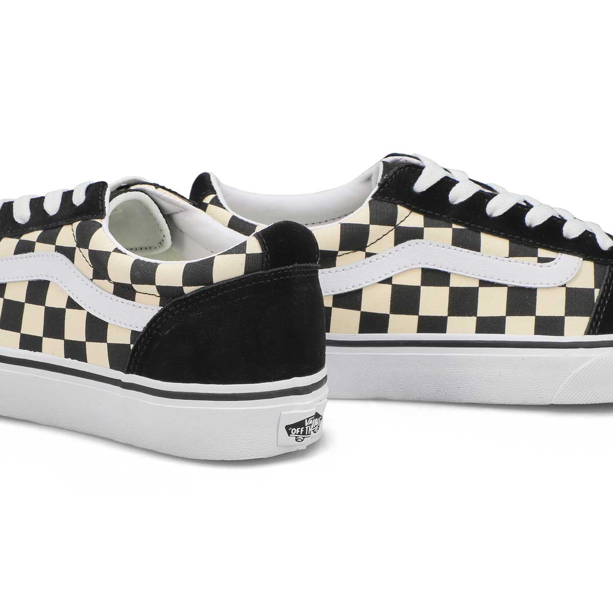 Women's Ward Checker Lace Up Sneaker- Black/White