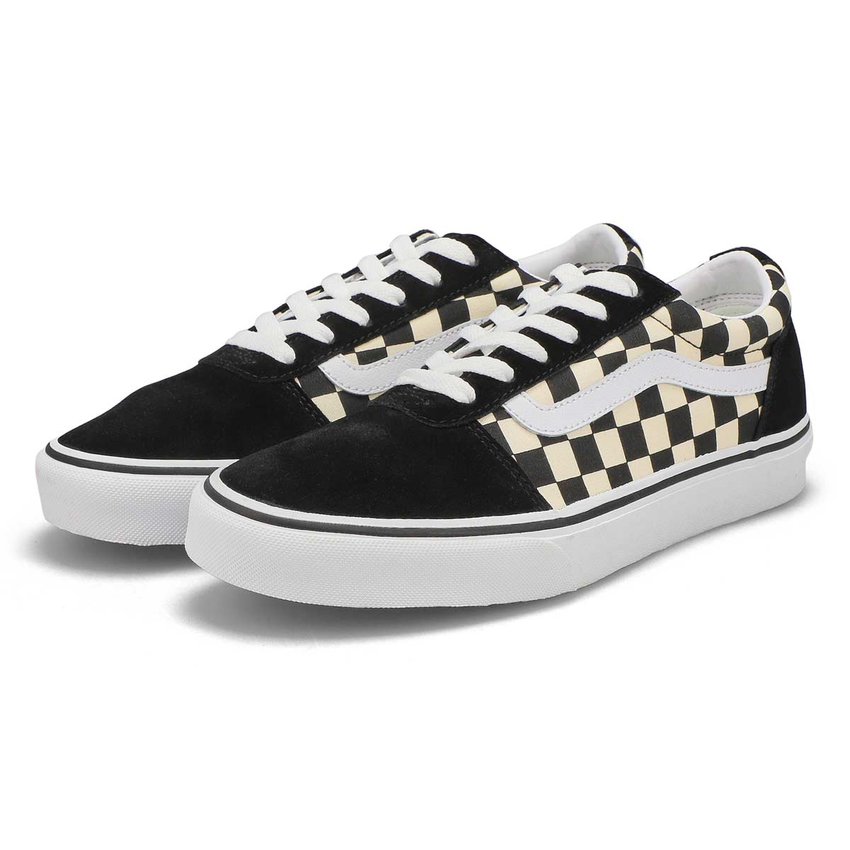 Women's Ward Checker Lace Up Sneaker- Black/White