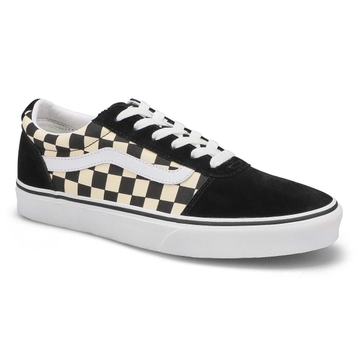 Women's Ward Checker Lace Up Sneaker- Black/White