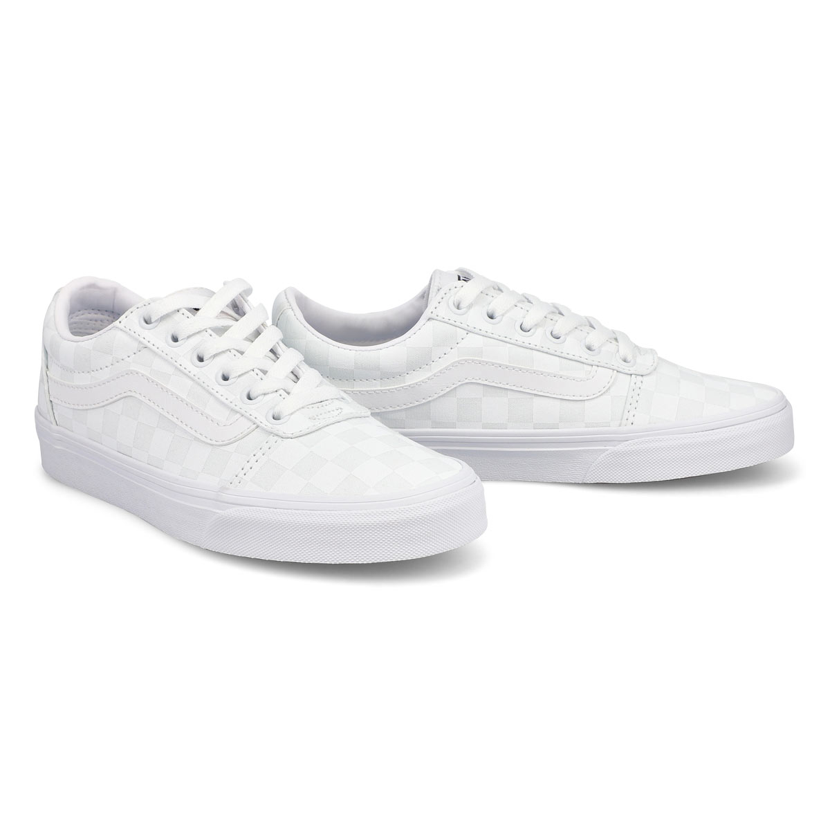 Women's Ward Checker Lace Up Sneaker - White/White