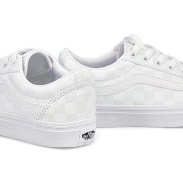 Women's Ward Checker Lace Up Sneaker - White/White