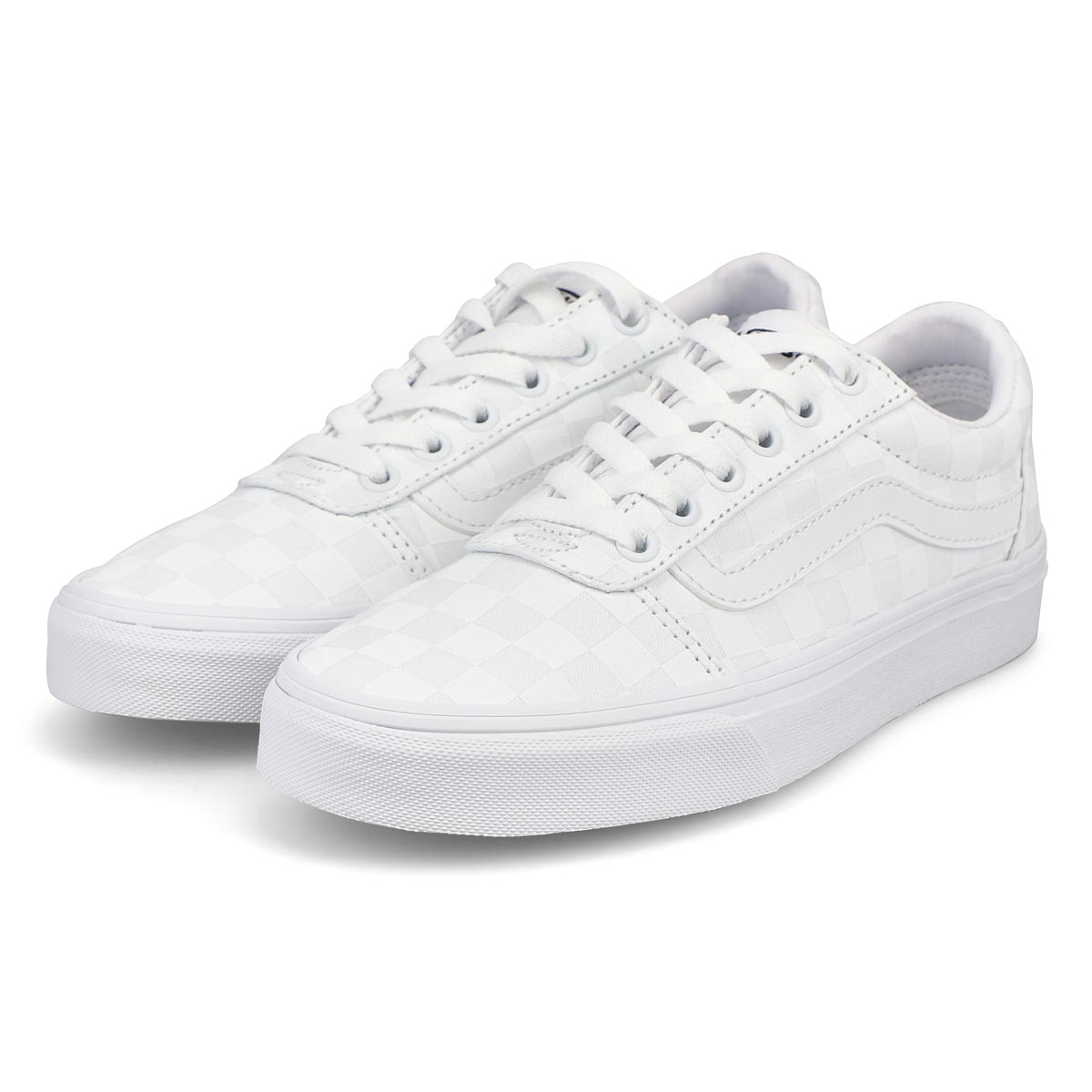 Women's Ward Checker Lace Up Sneaker - White/White