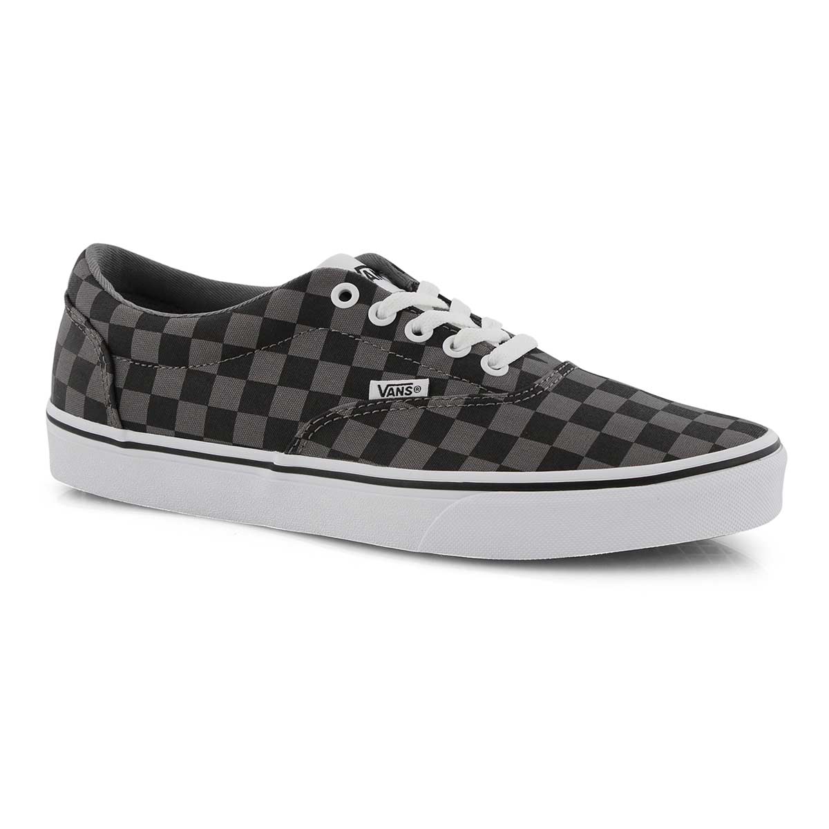 checked lace up vans