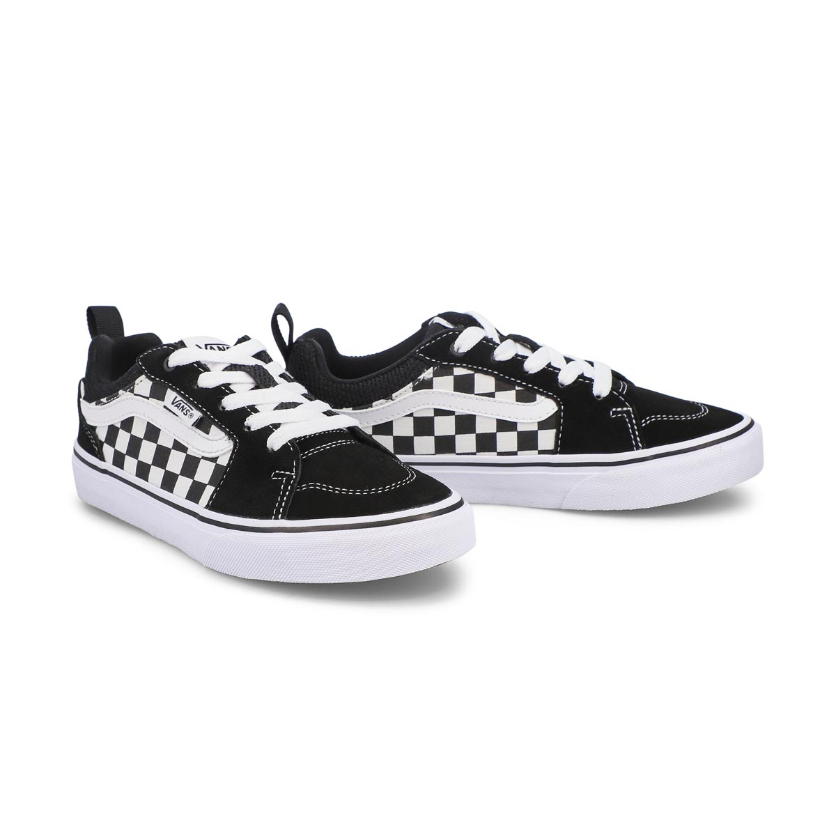 Boys' Filmore Checker Lace Up Sneaker - Black/White