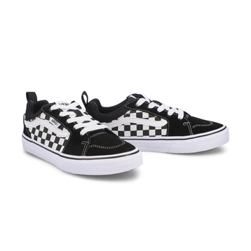 Boys' Filmore Checker Lace Up Sneaker - Black/Whit