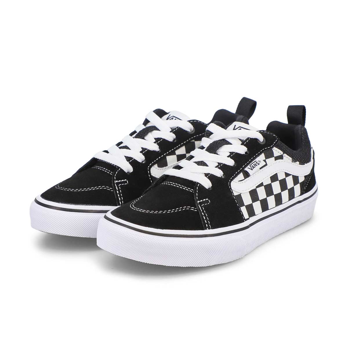 Boys' Filmore Checker Lace Up Sneaker - Black/White