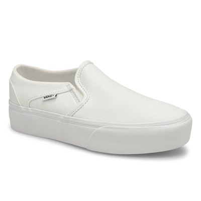 Lds Asher Platform Slip On Sneaker - White