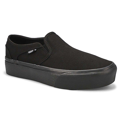 Lds Asher Platform Slip On Sneaker - Black/Black