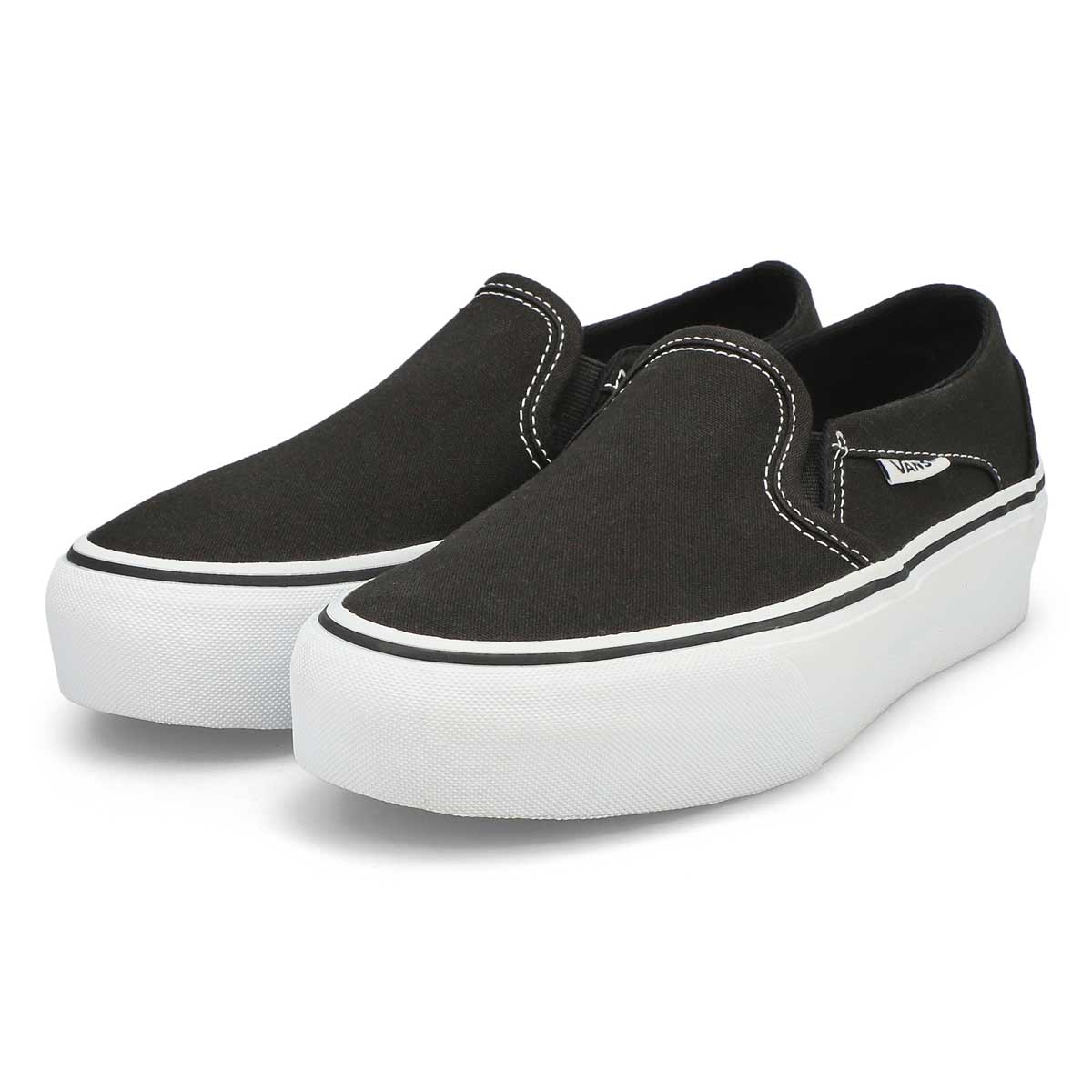 vans platform slip on black