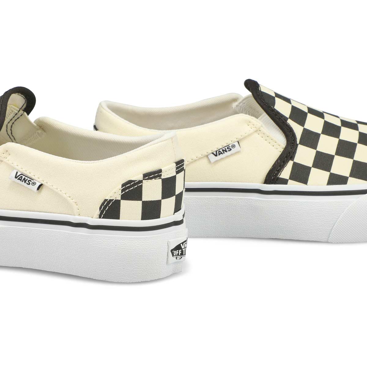 Vans Women's ASHER PLATFORM blk/wht checkered | SoftMoc.com
