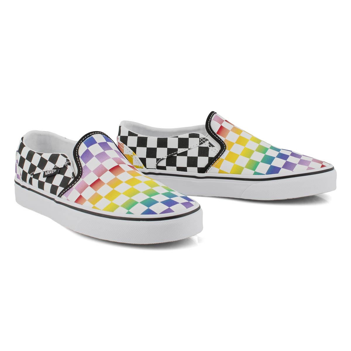 womens checkered slip on vans